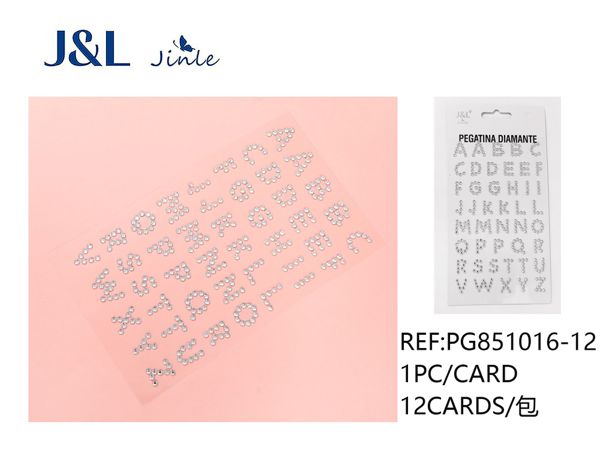 Pegatinas autoadhesivas de diamantes acrílicos con letras