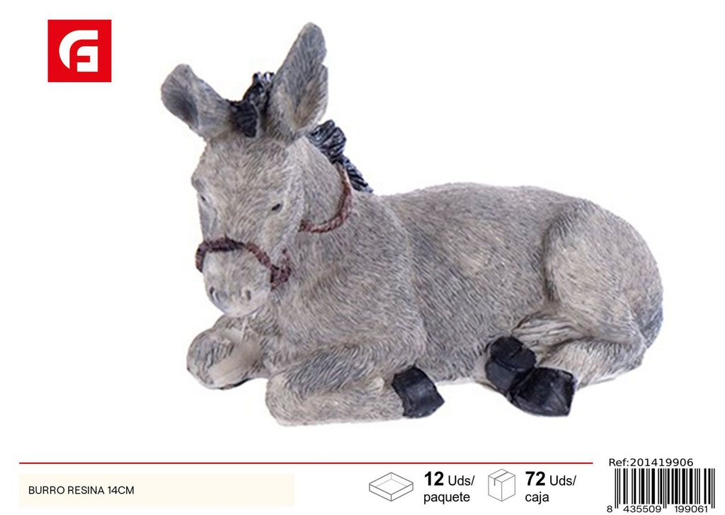 Burro de resina 14cm - Figuras del belén y decoración navideña