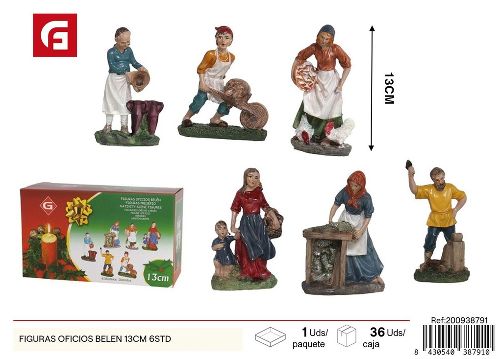 Figuras del nacimiento de 13 cm - Escenas navideñas y decorativas