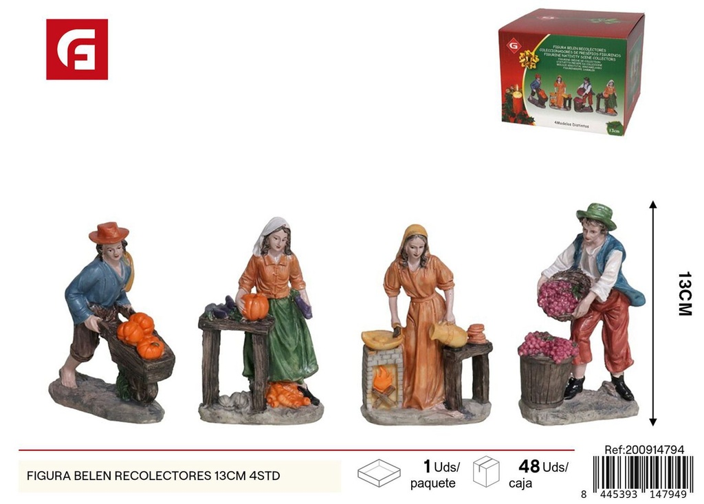 Figura Belén recolectores 13cm 4 unidades - Figuras navideñas