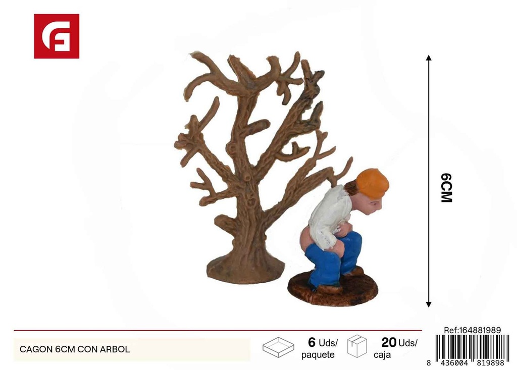  Figura del Cagotón 6cm con árbol - Figuras del belén navideño