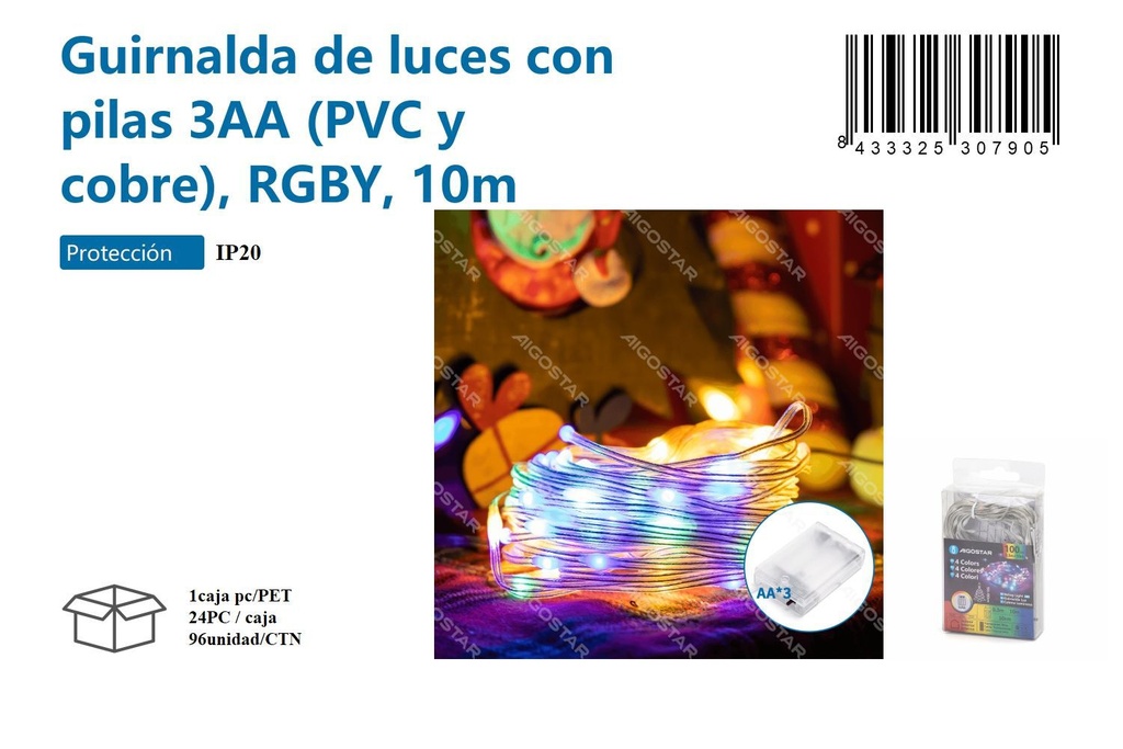 Guirnalda de luz 10 m - Decoración navideña