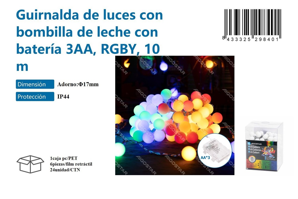 Guirnalda de luces de 10 m - Decoración navideña