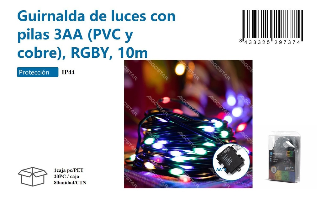 Guirnalda de luz 10m - Decoración navideña