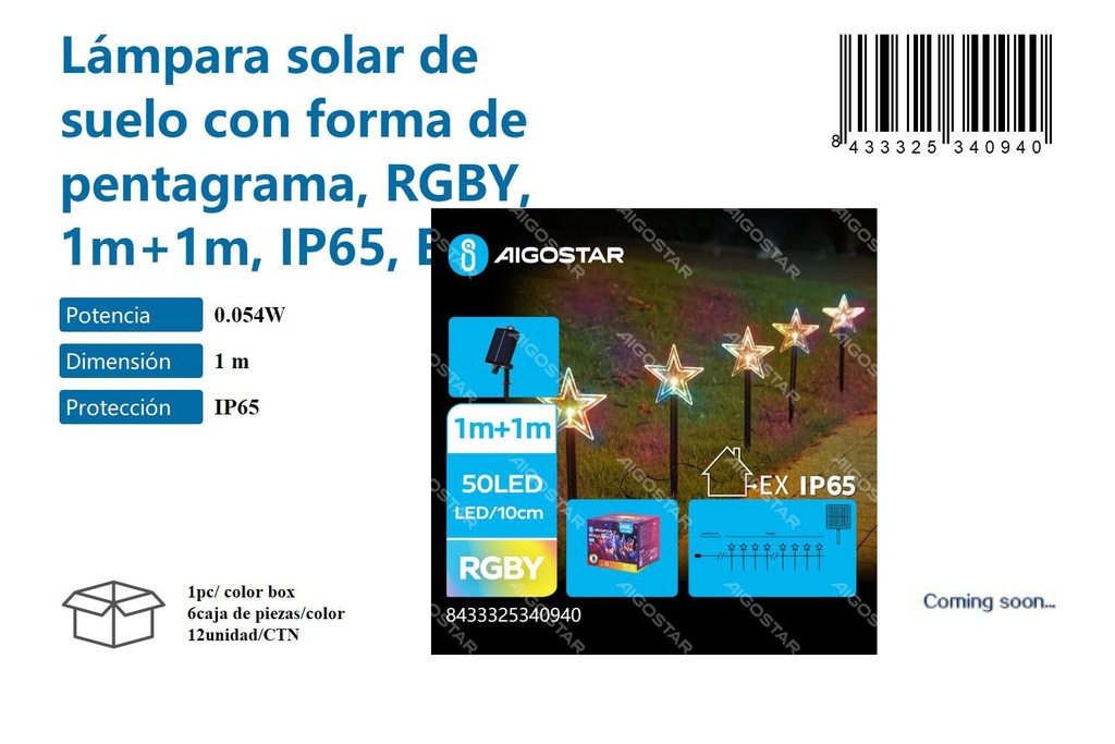 Lámparas solares de cuerda RGBY - Decoración navideña