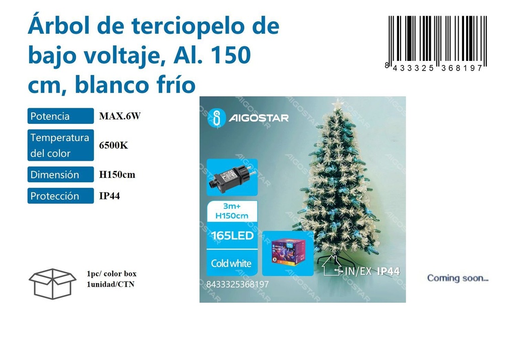 Luz para árbol de Navidad 150cm - Decoración navideña