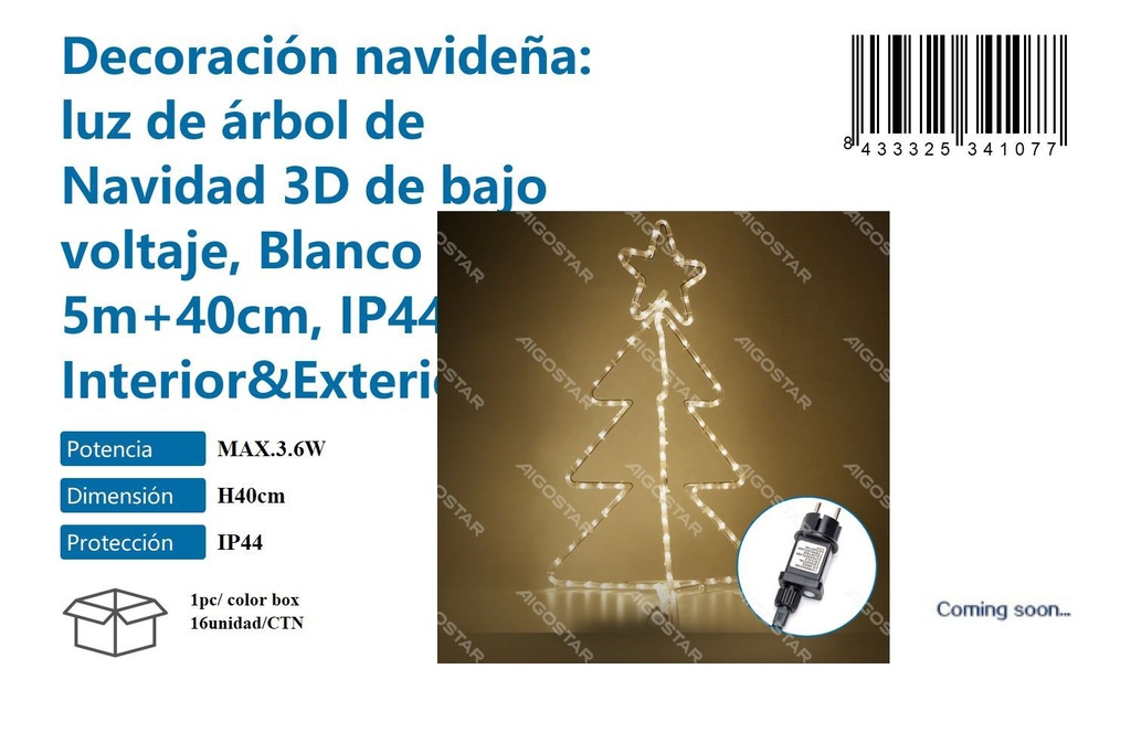 Bajo voltaje decoración navideña luminosa luz cálida H40CM - Iluminación navideña