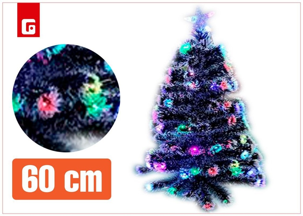  árbol de Navidad fibra óptica 60 cm - Decoración navideña