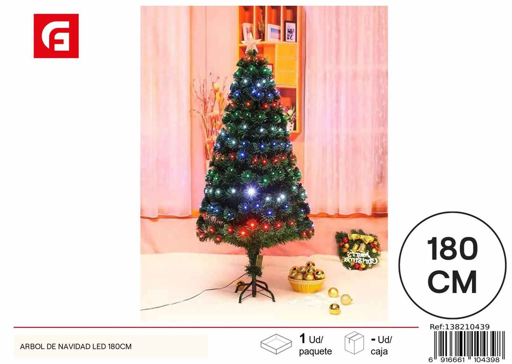 Árbol de Navidad LED 180cm - Decoración navideña y luces