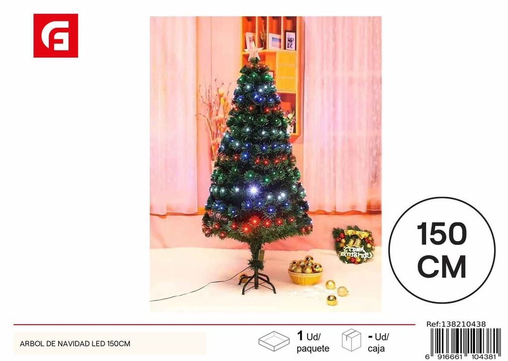 Árbol de Navidad LED 150cm - Decoración navideña y luces