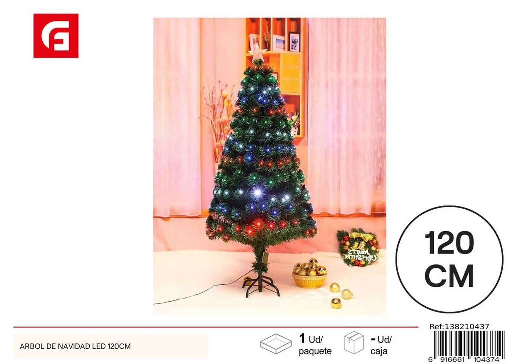 Árbol de Navidad LED 120cm - Decoración navideña y luces