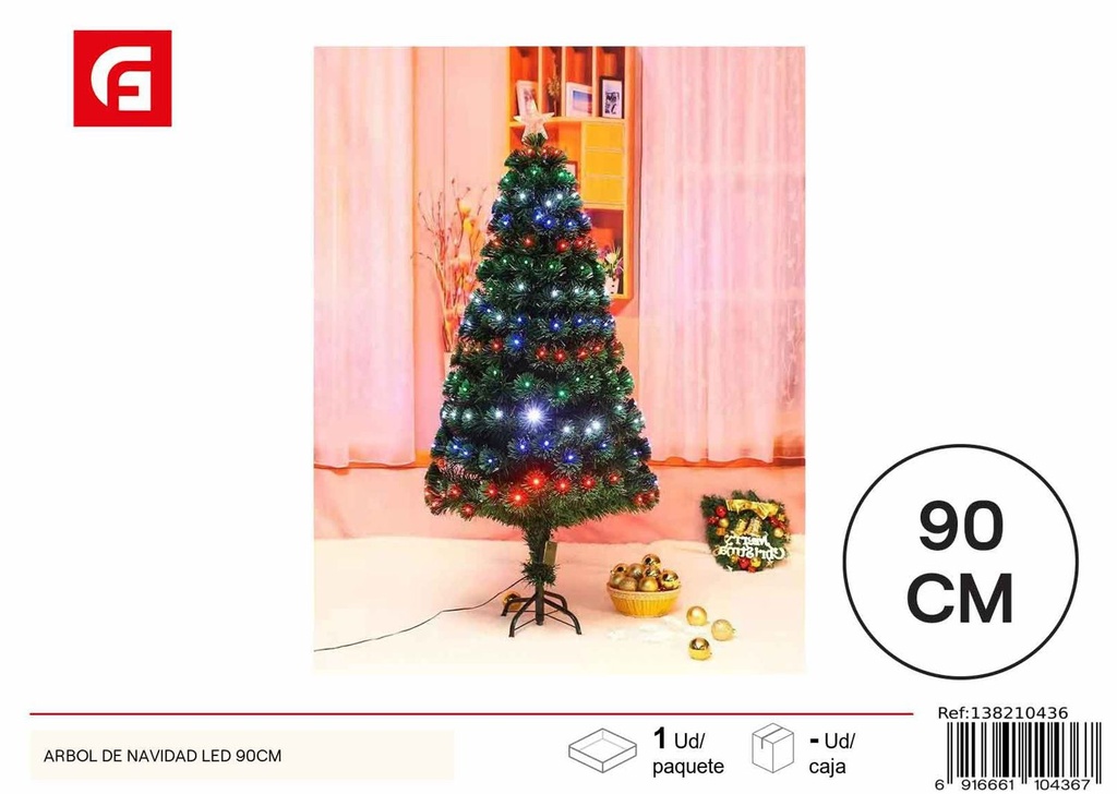 Árbol de Navidad LED 90cm - Decoración navideña y luces