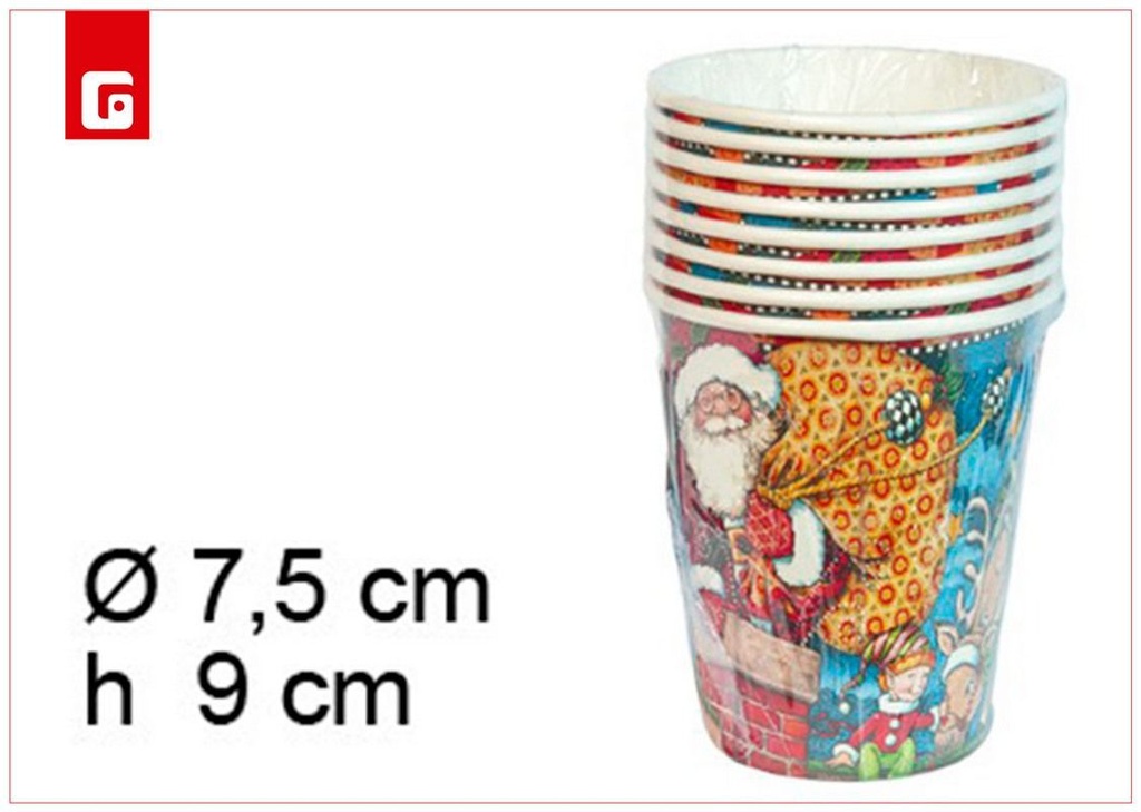 Set de 8 vasos navideños desechables - Vasos desechables navideños y decoración de mesa