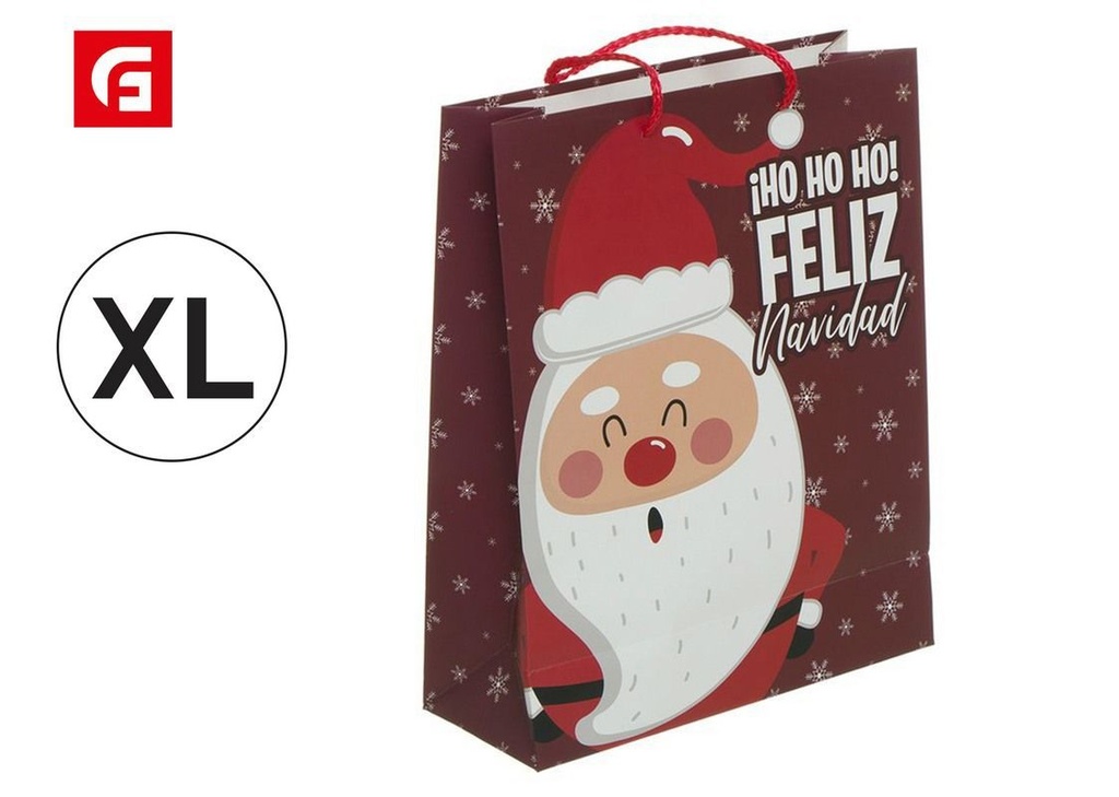 Bolsa de papel XL con diseño de Papá Noel - Regalos navideños