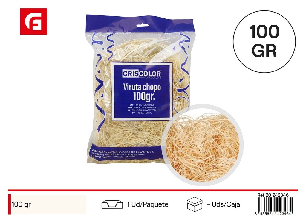 Viruta de chopo 100g - Materiales variados para manualidades