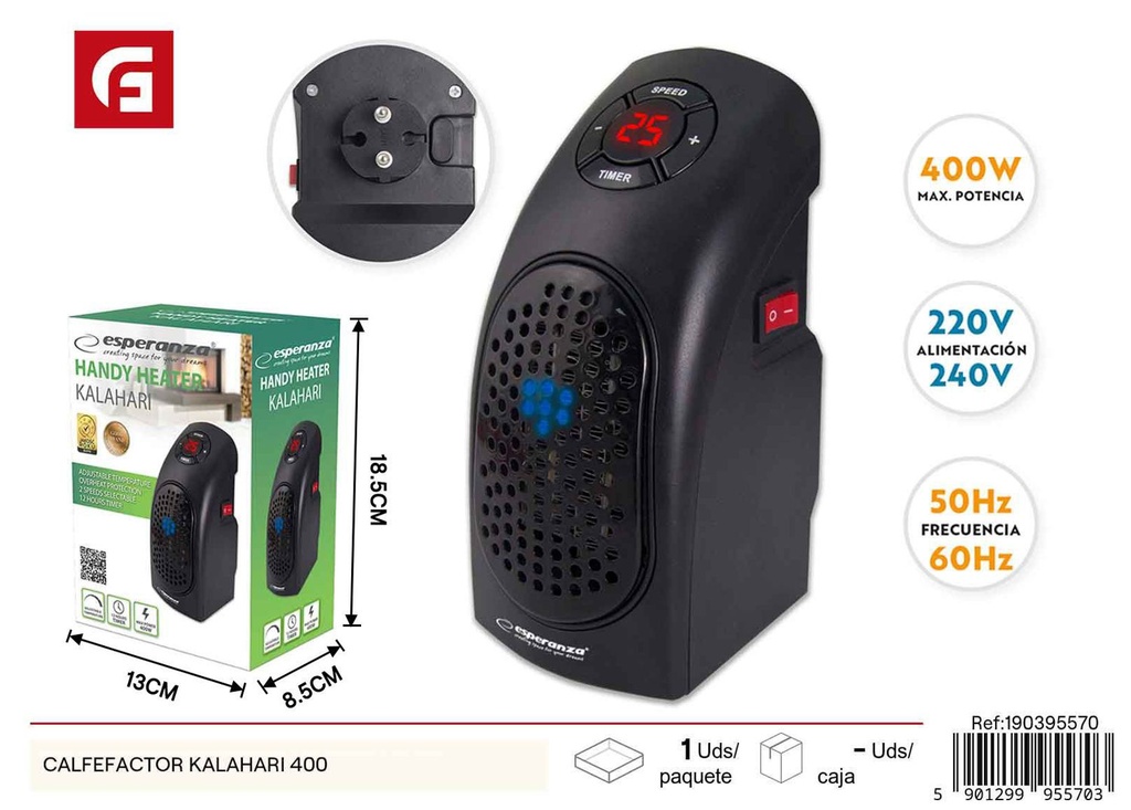 Calefactor Kalahari 400W - Calentador nuevo