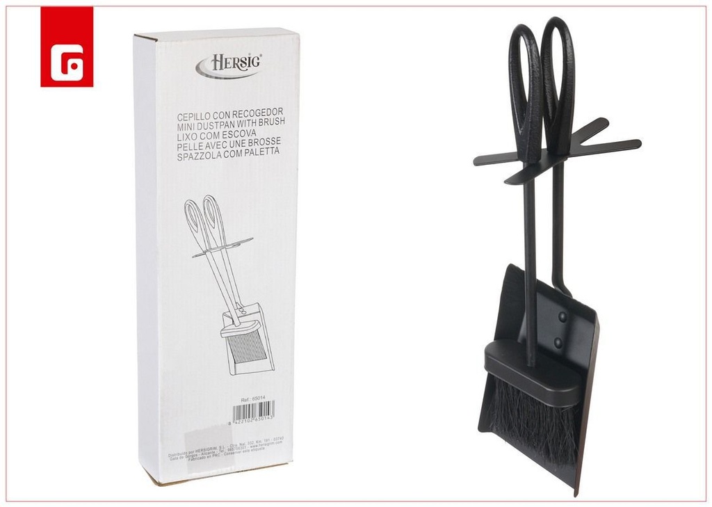 Cepillo con recogedor - Kit de limpieza para chimeneas y hogares