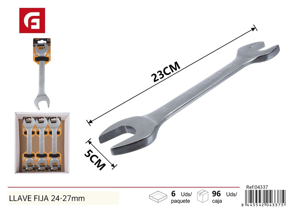 Llave fija de doble boca 24-27mm - Herramienta de ferretería