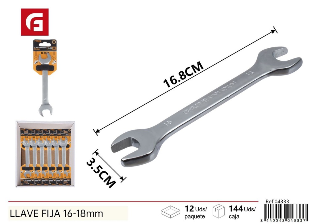  llave fija 16-18 mm - Herramientas de ferretería