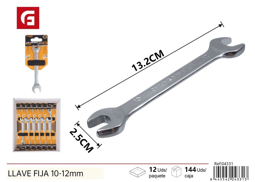  llave fija de 10-12mm - Herramientas de ferretería y llaves