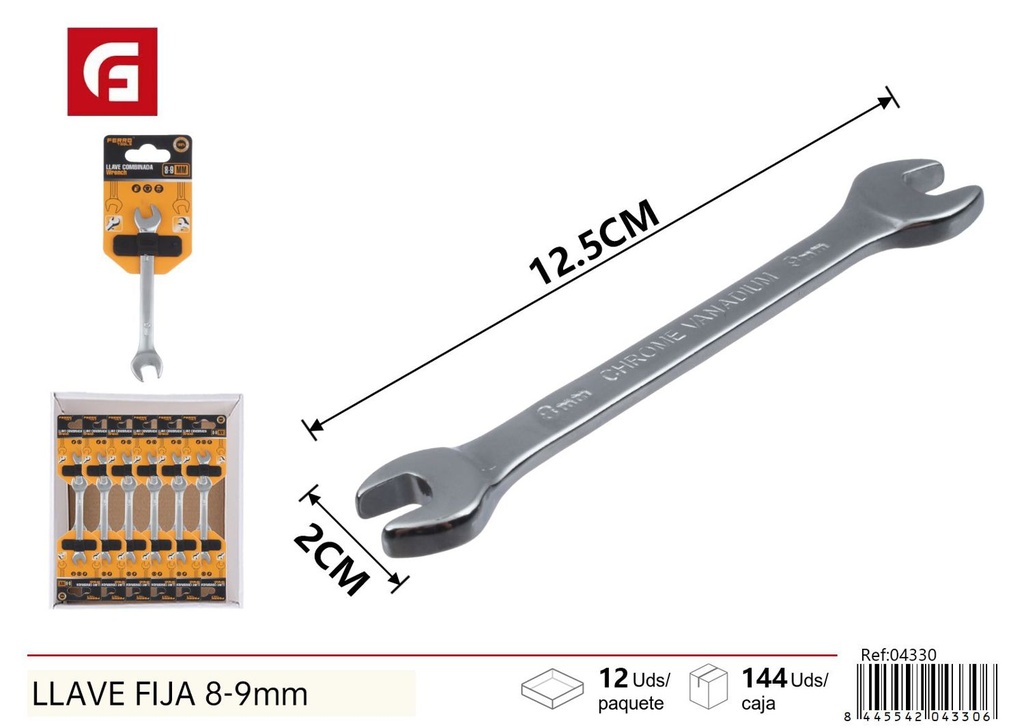  llave fija de 8-9 mm - Herramientas de ferretería