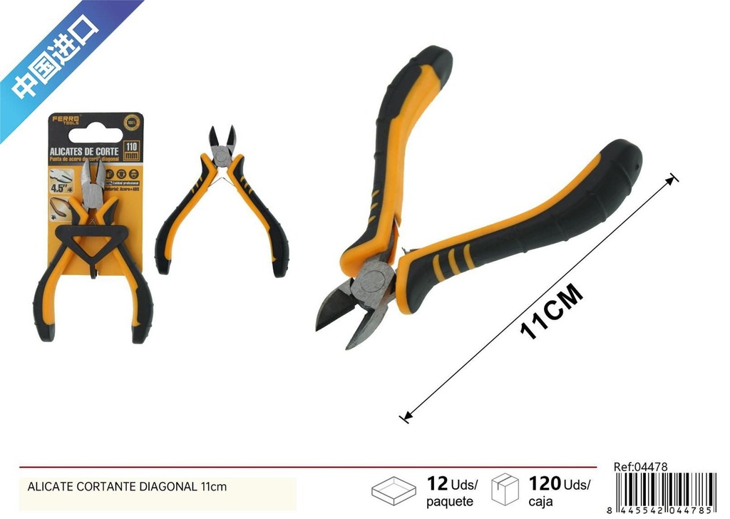Alicate cortante diagonal 11cm - Herramientas de ferretería