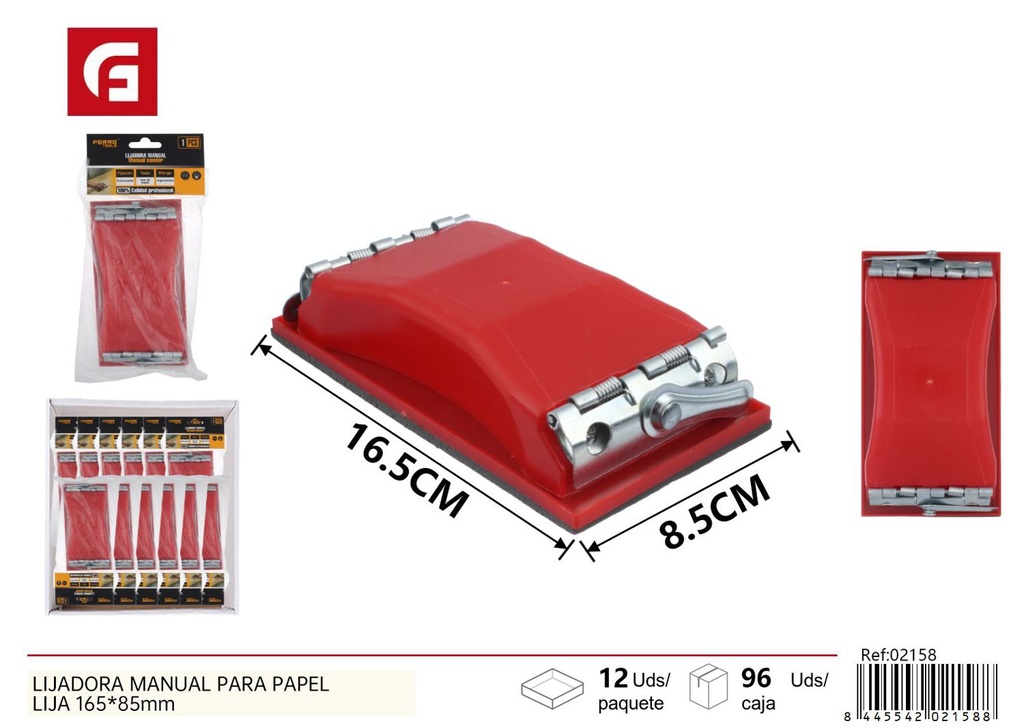 Lijadora manual para papel lija 165*86 mm - Herramienta de acabado