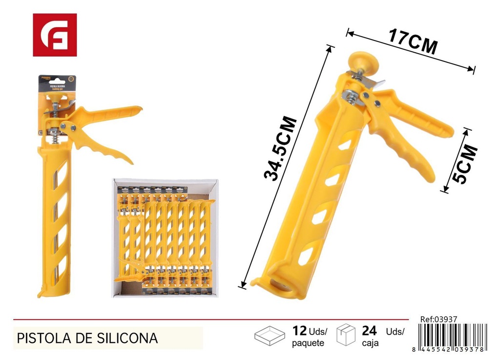 Pistola de silicona amarilla - Herramientas para aplicar silicona