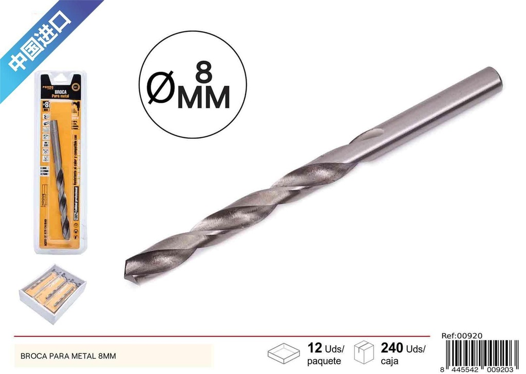 Broca para metal 8mm - Herramientas y brocas