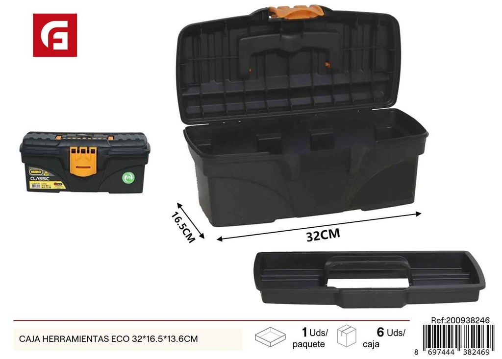 Caja de herramientas ecológica 32*16.5*13.6cm - Ferretería y almacenamiento