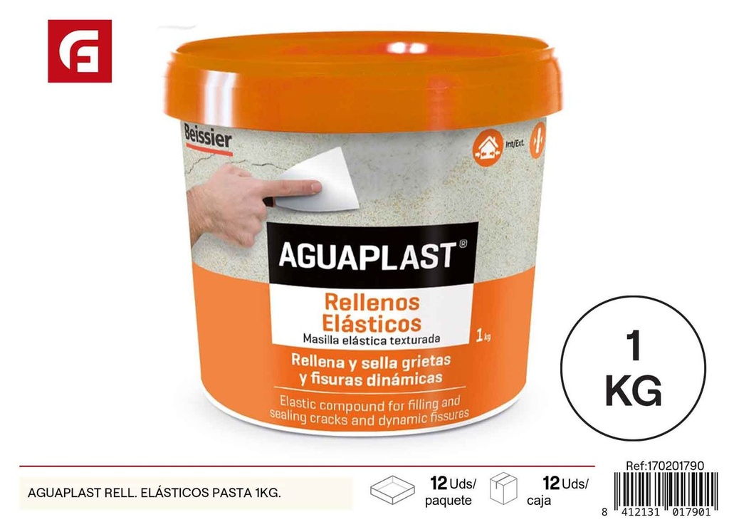 Aguaplast relleno elástico pasta 1kg - Materiales de construcción y reparación