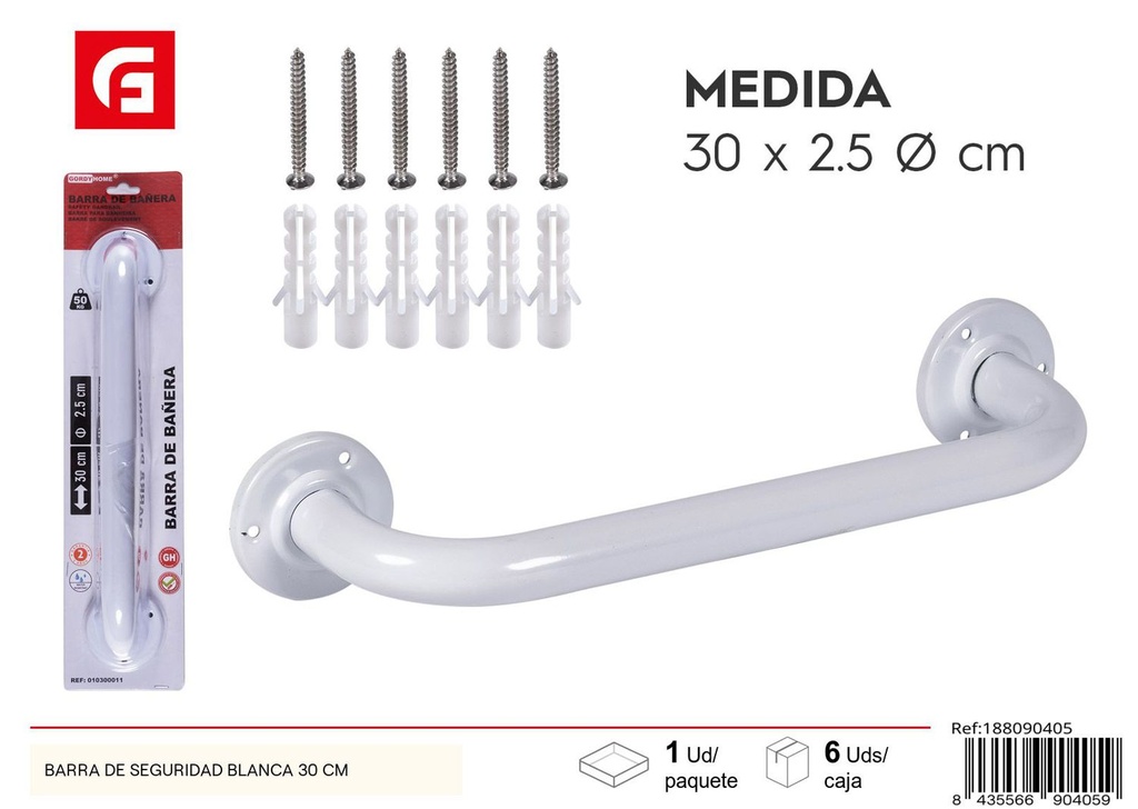 Barras de seguridad blancas de 30 cm - Accesorios de baño