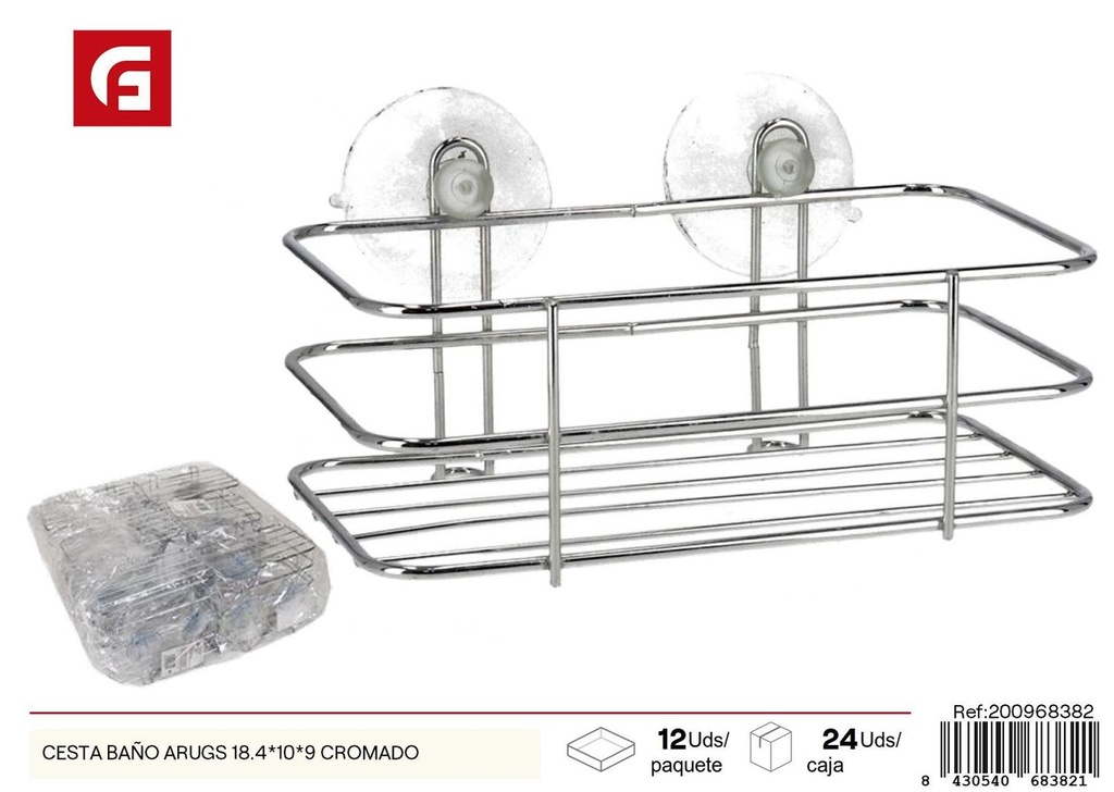 Cesta de baño Arugs 18.4*10*9 cromado - Accesorios para el baño