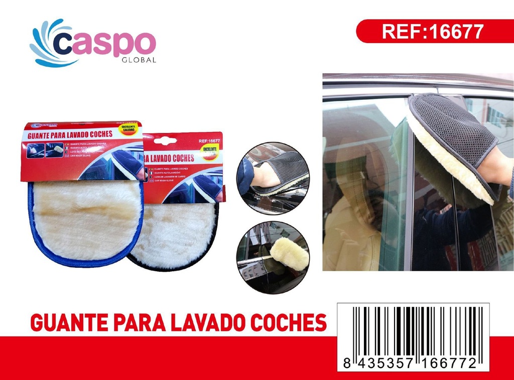  Mitón para lavado de coche de lana - Accesorios de limpieza automovilística