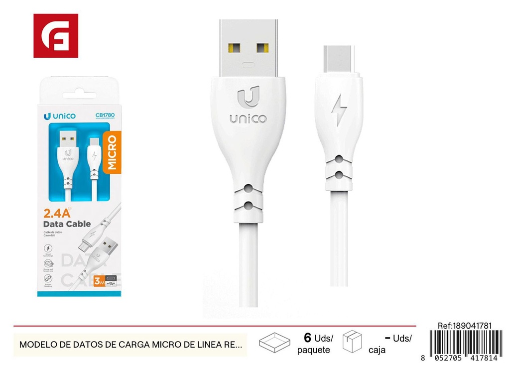 Cable de carga micro USB redondo - Electrónica y cargadores de teléfono