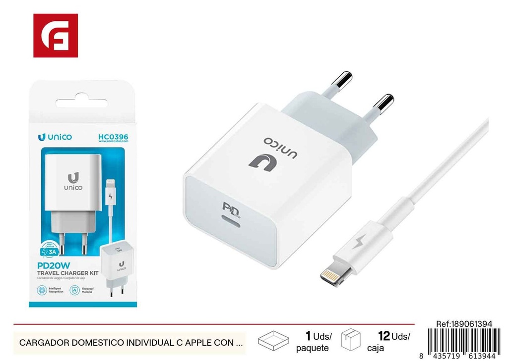  Cargador Apple 20W C-L - Cables y adaptadores para dispositivos Apple