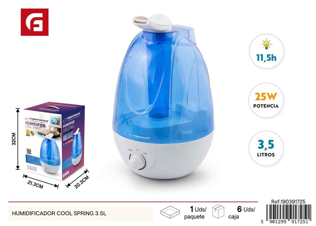 Humedecedor 3.5L Cool Spring - Electrónica y humidificadores