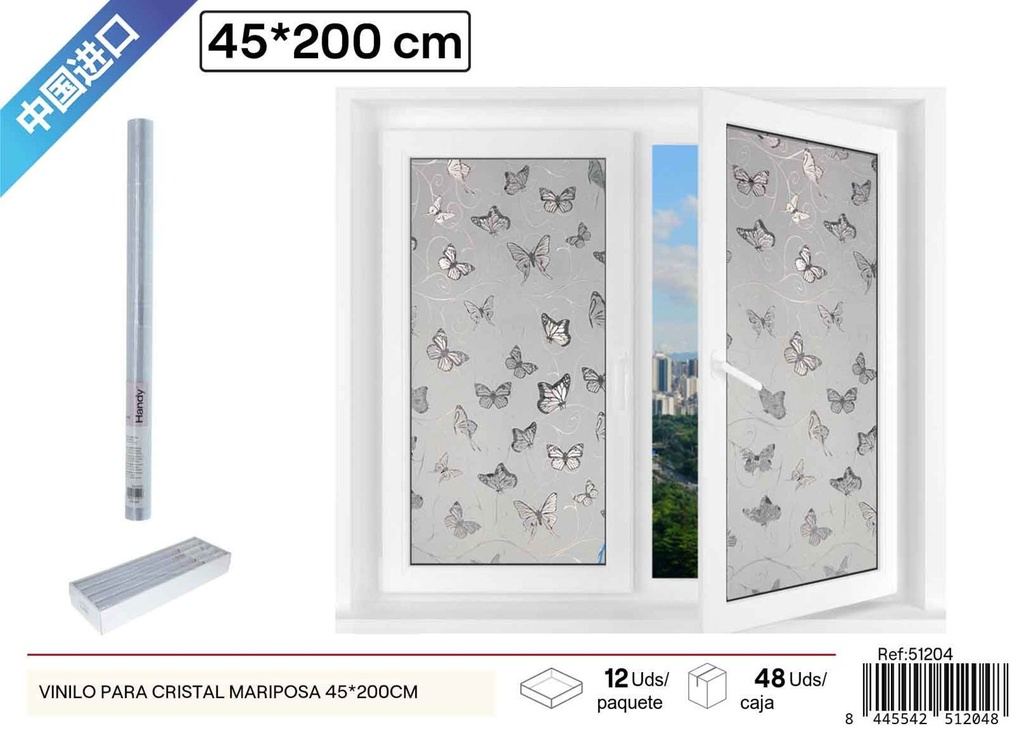 Vinilo para Cristal Mariposa 45x200 cm - Decoración moderna