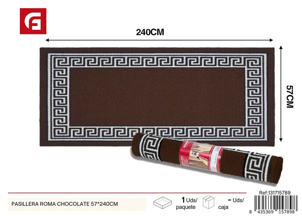  Pasillera Roma chocolate 57x240cm - Alfombra de pasillo y comedor