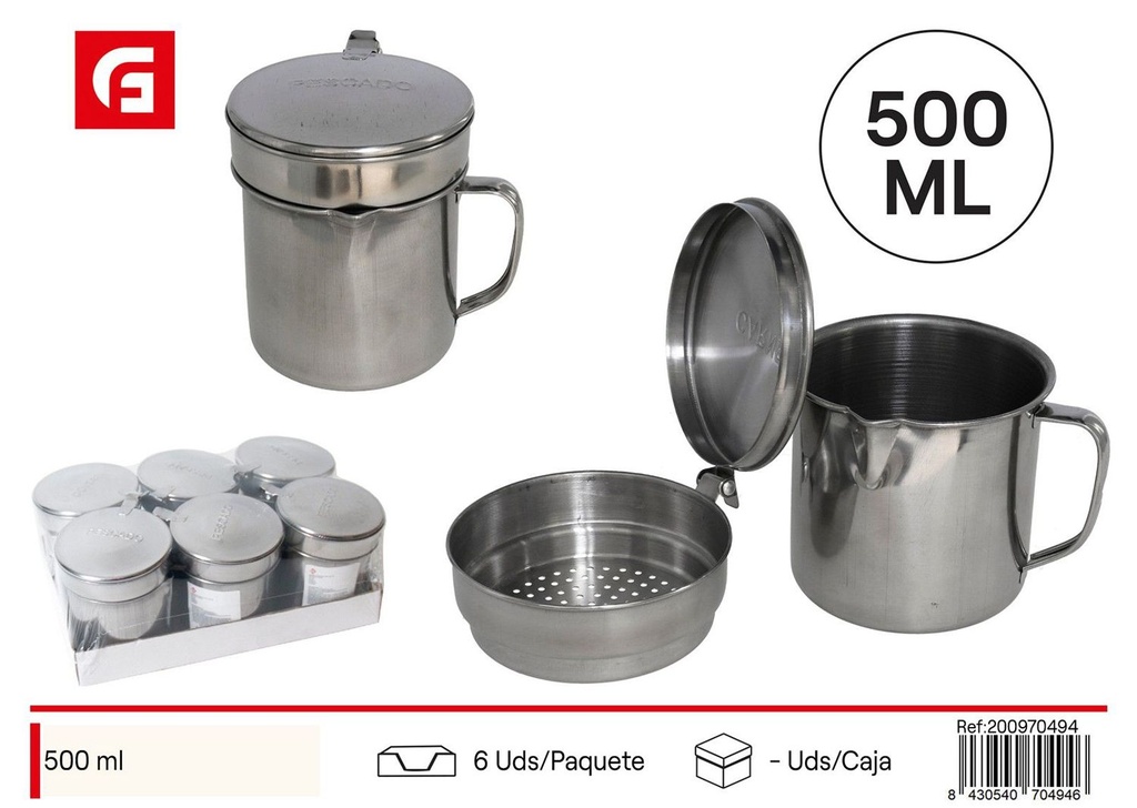 Grasera Clary 500ml de acero inox - Cocina y utensilios para grasas