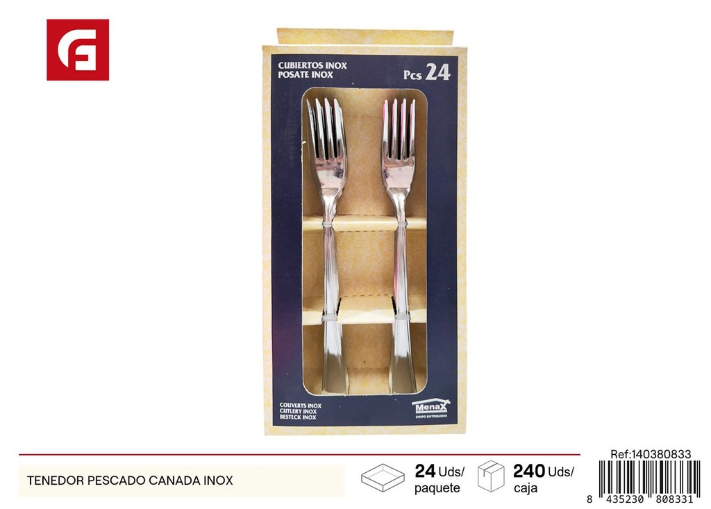 Tenedor de pescado Canadá inox - Cubiertos de cocina