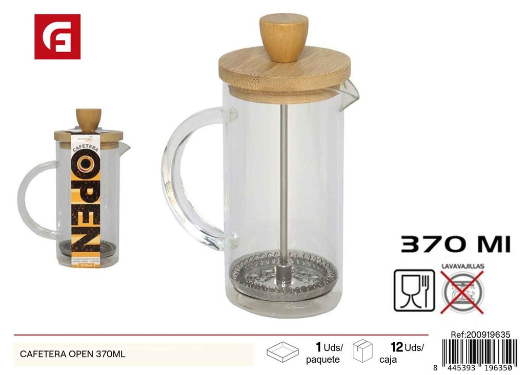 Cafetera de vidrio Open 370ml - Accesorios de café