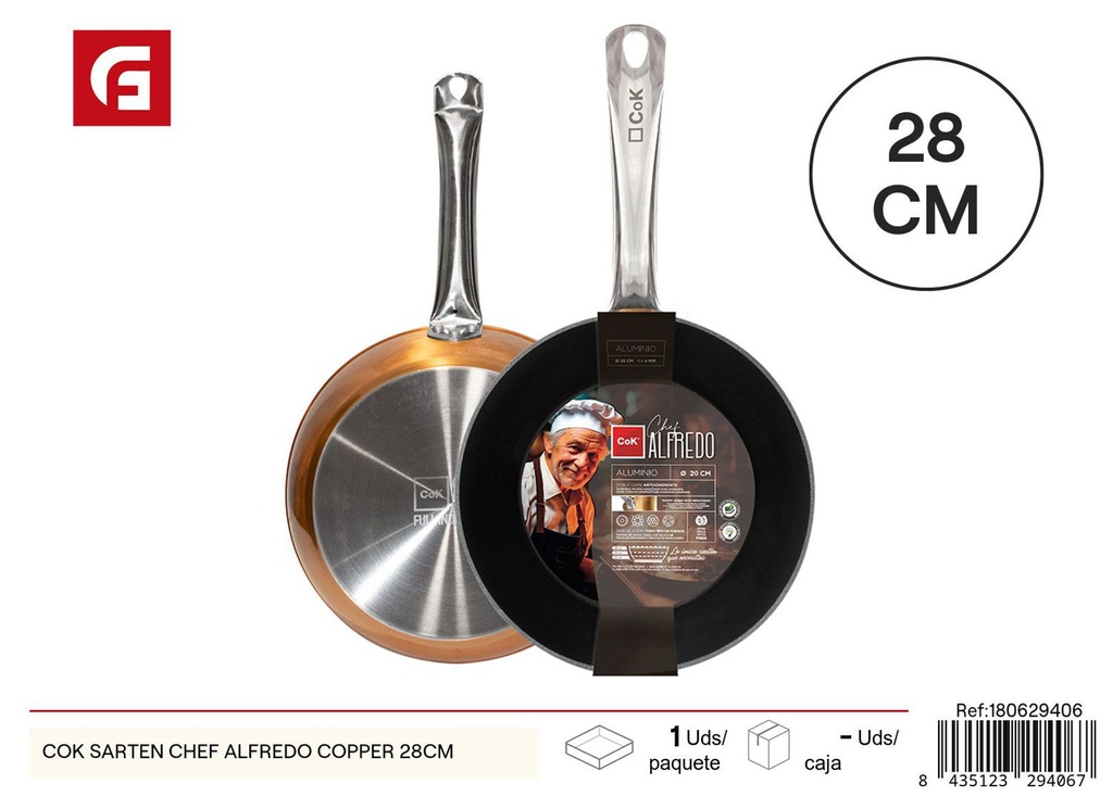 Sartén Chef Alfredo Copper 28 cm - Utensilios de cocina de alta gama