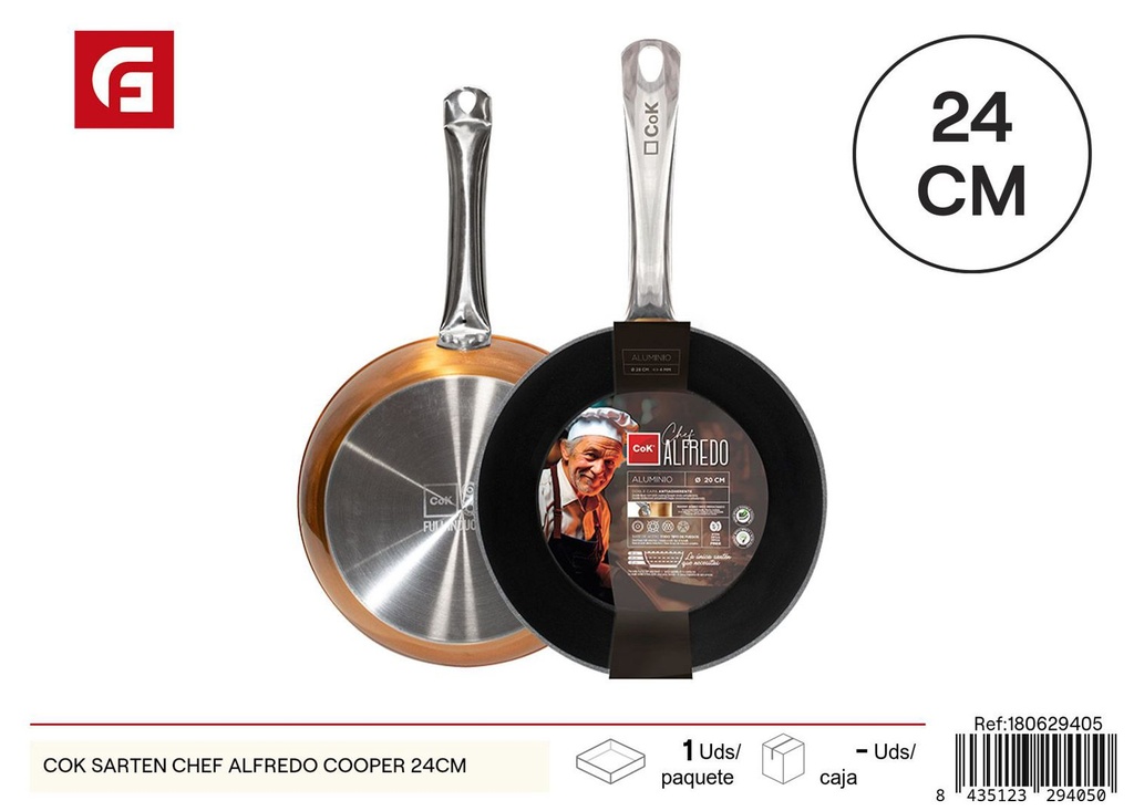 Sartén chef Alfredo cooper 24 cm - Utensilios de cocina