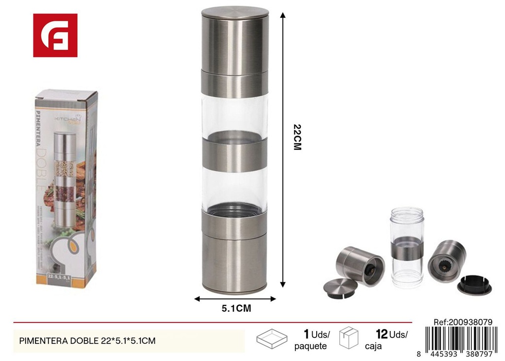 Pimentera doble 22*5.1*5.1 cm - Utensilios de cocina