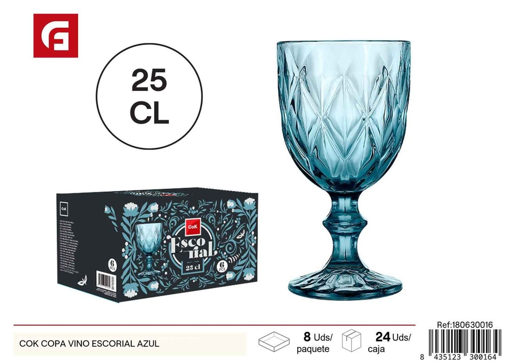 Copa de vino azul 25cl - Vidrio y cerámica