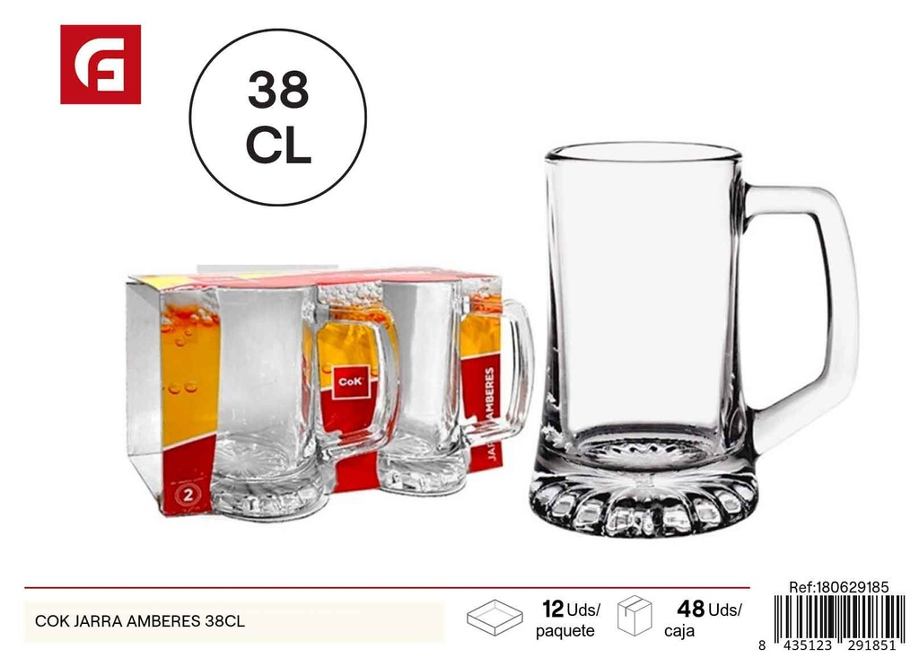 Jarra de vidrio Cok Amberes de 38 cl - Vidrio y cerámica