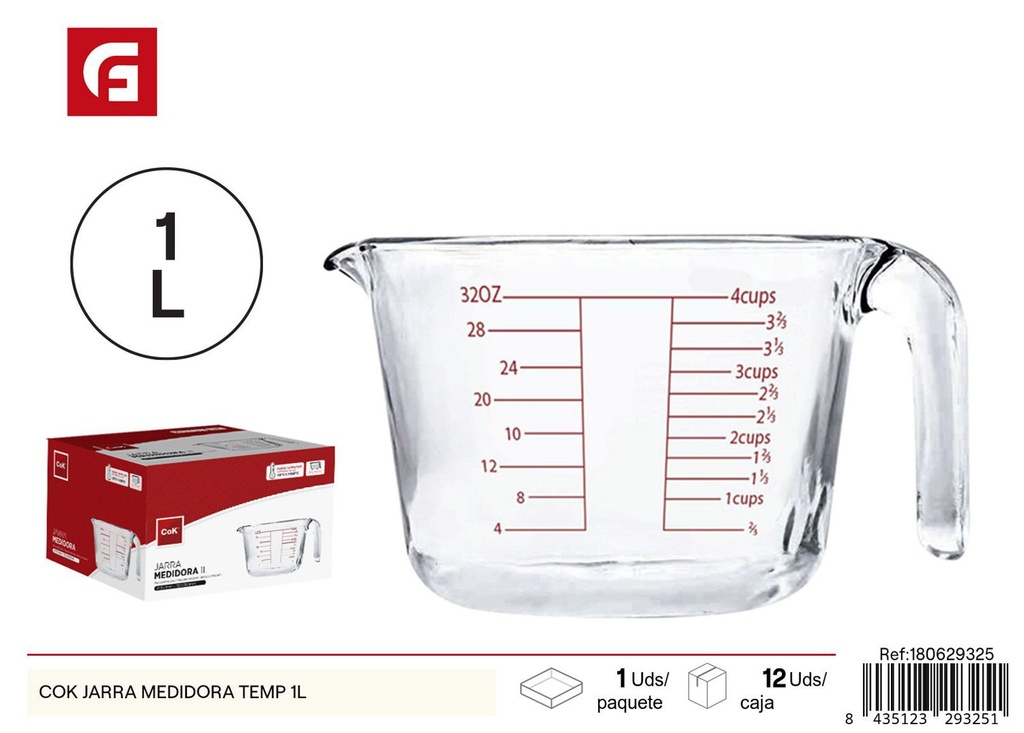 Jarra medidora temp 1L - Utensilios de cocina