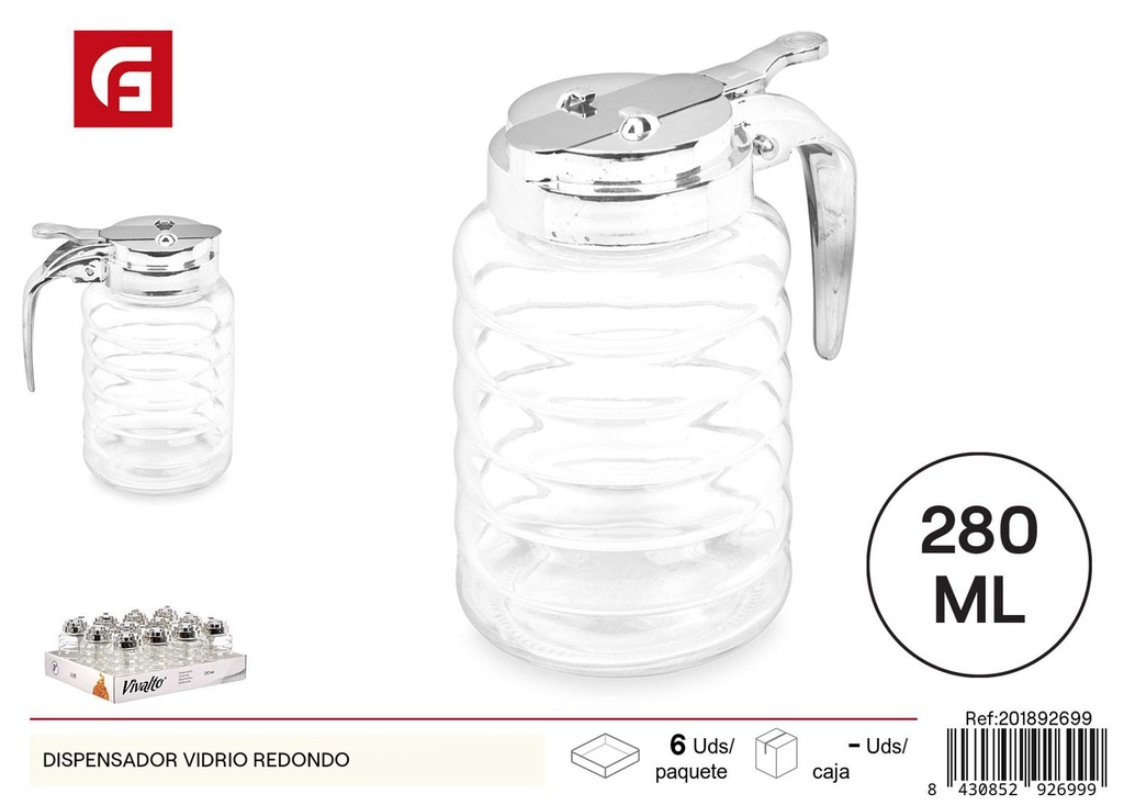  Dispensador de vidrio redondo para miel - Jarras y recipientes de cocina