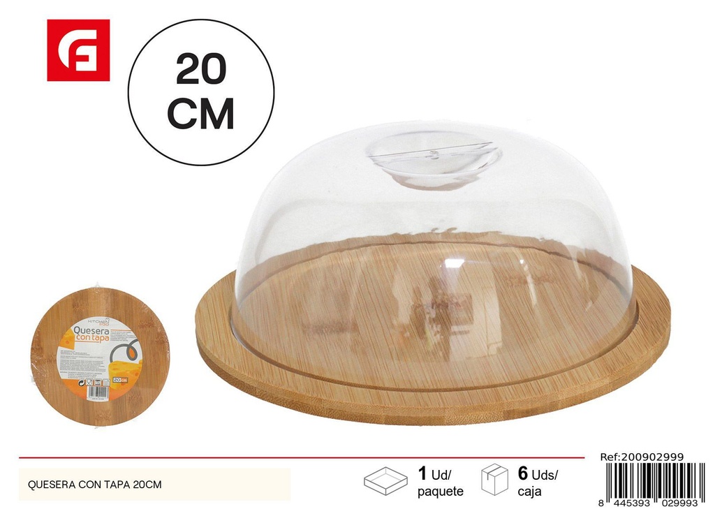 Quesera con tapa de 20 cm - Contenedor de quesos